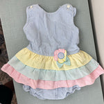 Load image into Gallery viewer, Vintage Tiny Tots Original Seersucker Ruffle Dress Set 4T
