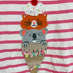 Load image into Gallery viewer, Mini Boden Applique T-Shirt Azalea Pink/Ivory Ice Cream 4-5
