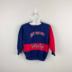 Load image into Gallery viewer, Vintage Healthtex Navy Red Hockey Sweatshirt 4T USA
