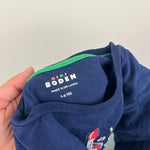 Load image into Gallery viewer, Mini Boden Long Sleeve Applique T-Shirt Navy Instruments 5-6
