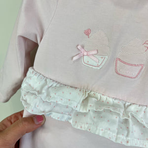 Mayoral Baby Pink Ruffle Cupcake Footie 2-4 Months