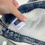 Load image into Gallery viewer, Vintage Levi's Acid Wash Sherpa Lined Orange Tab Denim Jacket 6 USA
