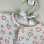 Load image into Gallery viewer, Kissy Kissy Pink White Heart Footie 0-3 Months
