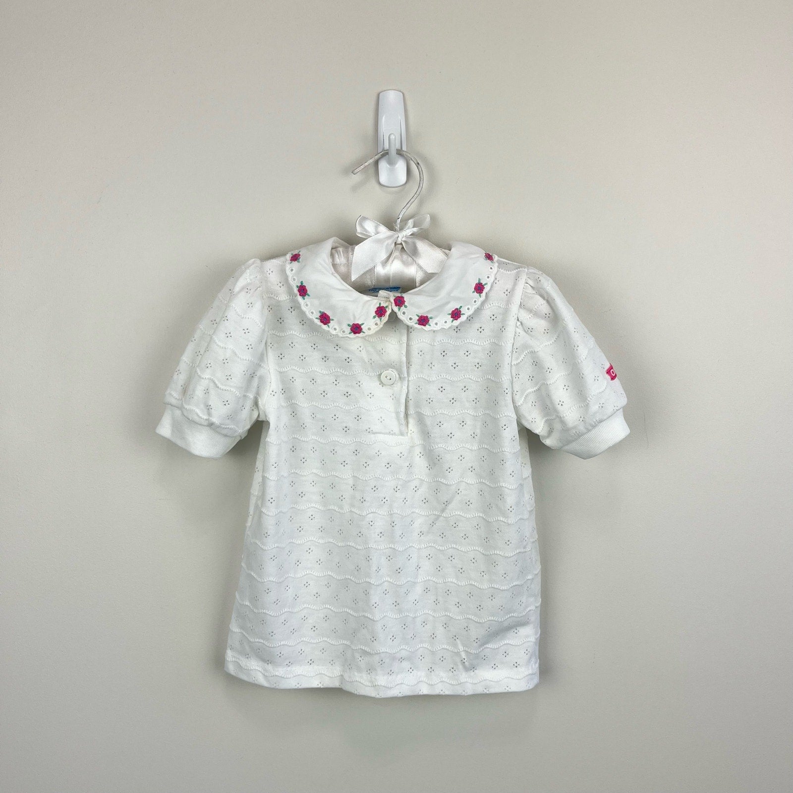 Vintage OshKosh B'gosh Pointelle Flower Shirt 2T USA