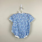 Load image into Gallery viewer, Vintage Healthtex Blue Floral Lace Bow Shortall Romper 6-9 Months
