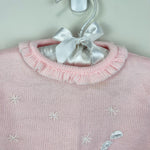 Load image into Gallery viewer, Vintage Kids Exchange Pink Ruffle Snow Day Sweater 6 Months
