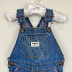Load image into Gallery viewer, OshKosh B'gosh Floral Cuff Blue Jean Overalls 24 Months
