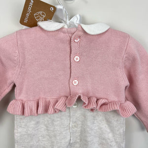 Mayoral Baby Girls Rose Knitted Bow Romper 2-4 Months NWT