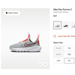 Load image into Gallery viewer, Nike Flex Runner 2 Light Smoke Grey/White/Bright Crimson/Team Red 1.5

