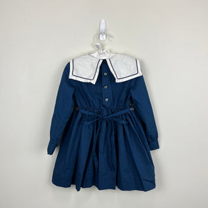 Vintage Winnie the Pooh Navy Blue Smocked Sailboat Dress 4T