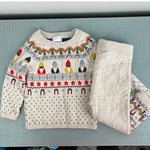 Load image into Gallery viewer, Hanna Andersson Novelty Holiday Sweater Set Rainbow Gnomes 80 cm 18-24 Months

