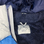 Load image into Gallery viewer, L.L. Bean Kids Down Jacket Colorblock Blue Yellow Citron M 10/12
