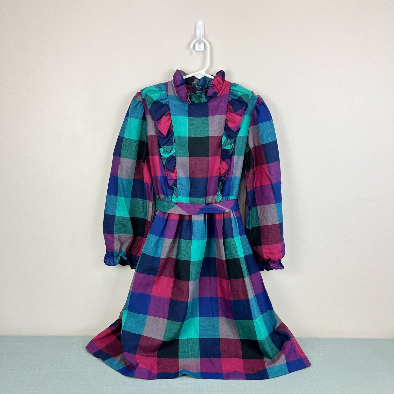 Vintage Halo Fashion Plaid Ruffle Dress