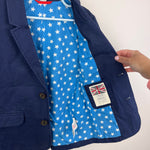 Load image into Gallery viewer, Mini Boden Cotton Blazer Navy Blue Stars 6-7
