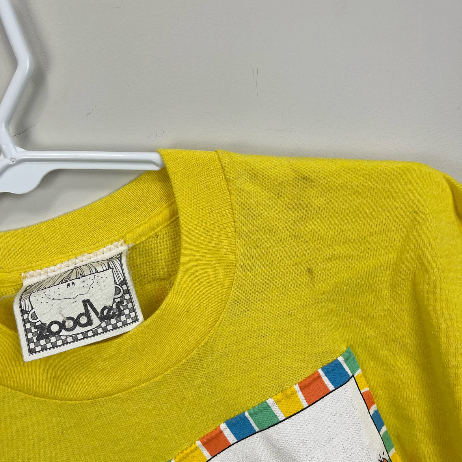 Vintage 90s Zoodles Yellow Tee Shirt Cover Up