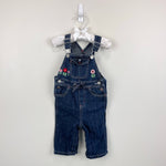 Load image into Gallery viewer, Y2K Vintage Gap Embroidered Flower Blue Jean Overalls 3-6 Months
