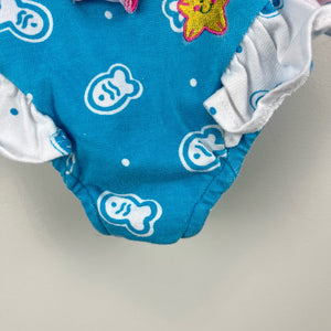 Baby Buns Blue Ruffle Fish Bathing Suit 3-6 Months