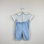 Load image into Gallery viewer, Vintage Toddle Tyke Blue and White Sailor Suit Romper 3 Months USA
