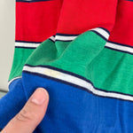 Load image into Gallery viewer, Vintage Blue, Red, Green Striped Short Sleeve Tee Shirt
