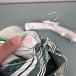 Load image into Gallery viewer, Vintage Number One Jeans Green White Striped Overalls 24 Months Italy
