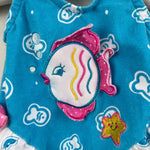 Load image into Gallery viewer, Baby Buns Blue Ruffle Fish Bathing Suit 3-6 Months
