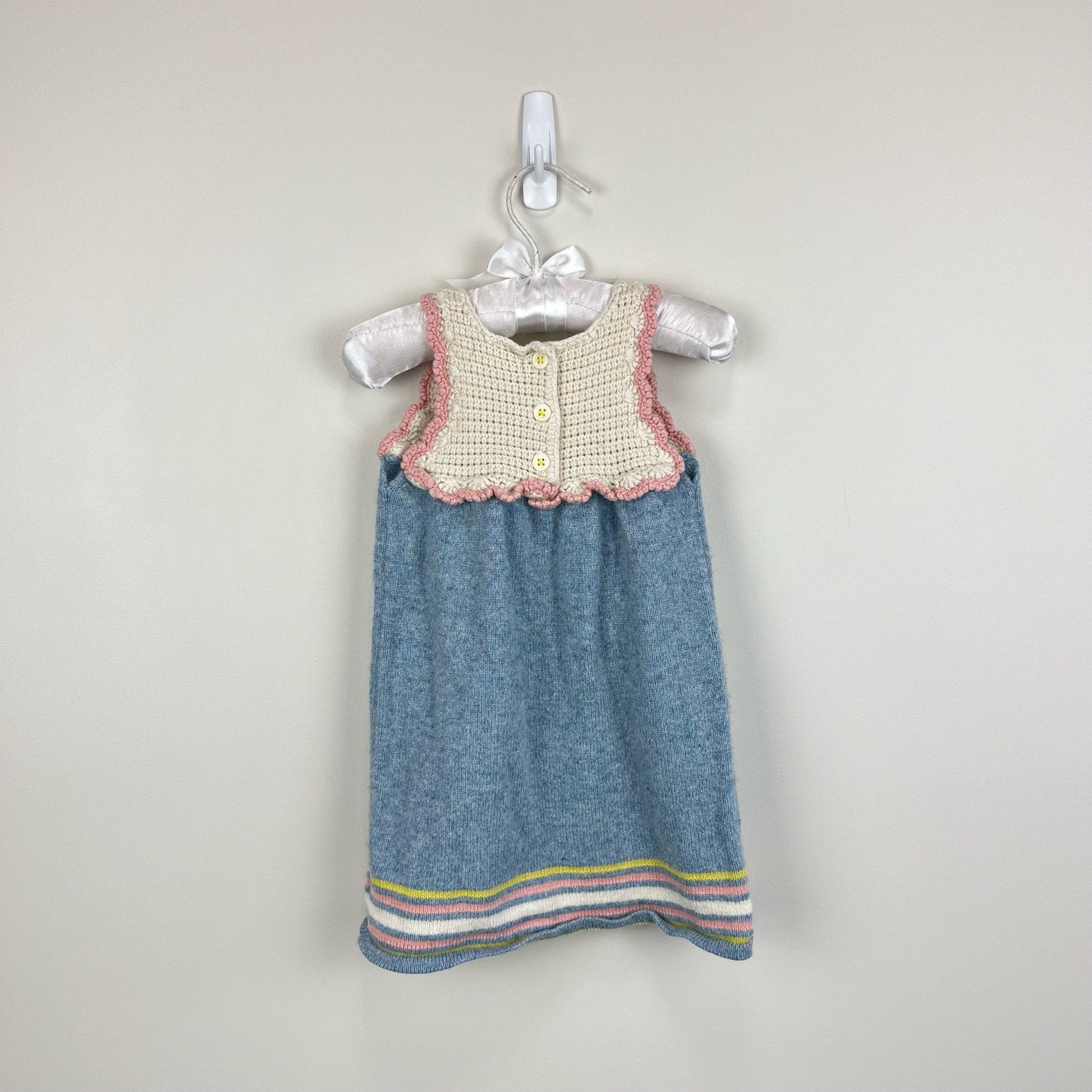 Mini Boden Crochet Cashmere Chick Dress 6-12 Months