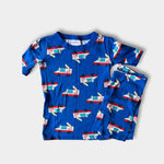 Load image into Gallery viewer, Hanna Andersson Blue Ice Cream Truck Short John PJs 130 cm 8
