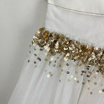 Load image into Gallery viewer, Mini Boden Ivory Swan Tulle Dress with Gold Sequins 6-7
