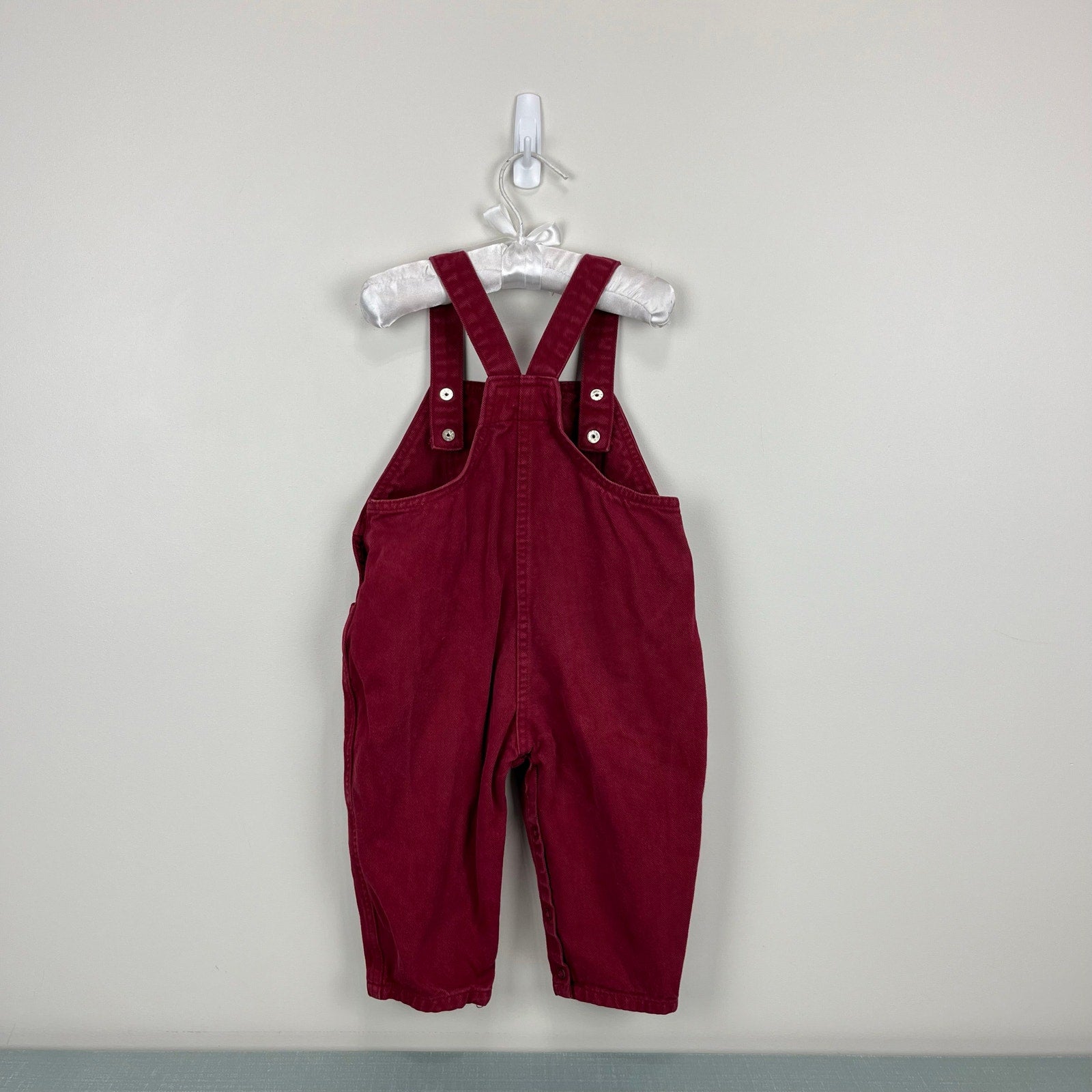 Vintage Guess Burgundy Red Overalls 24 Months USA