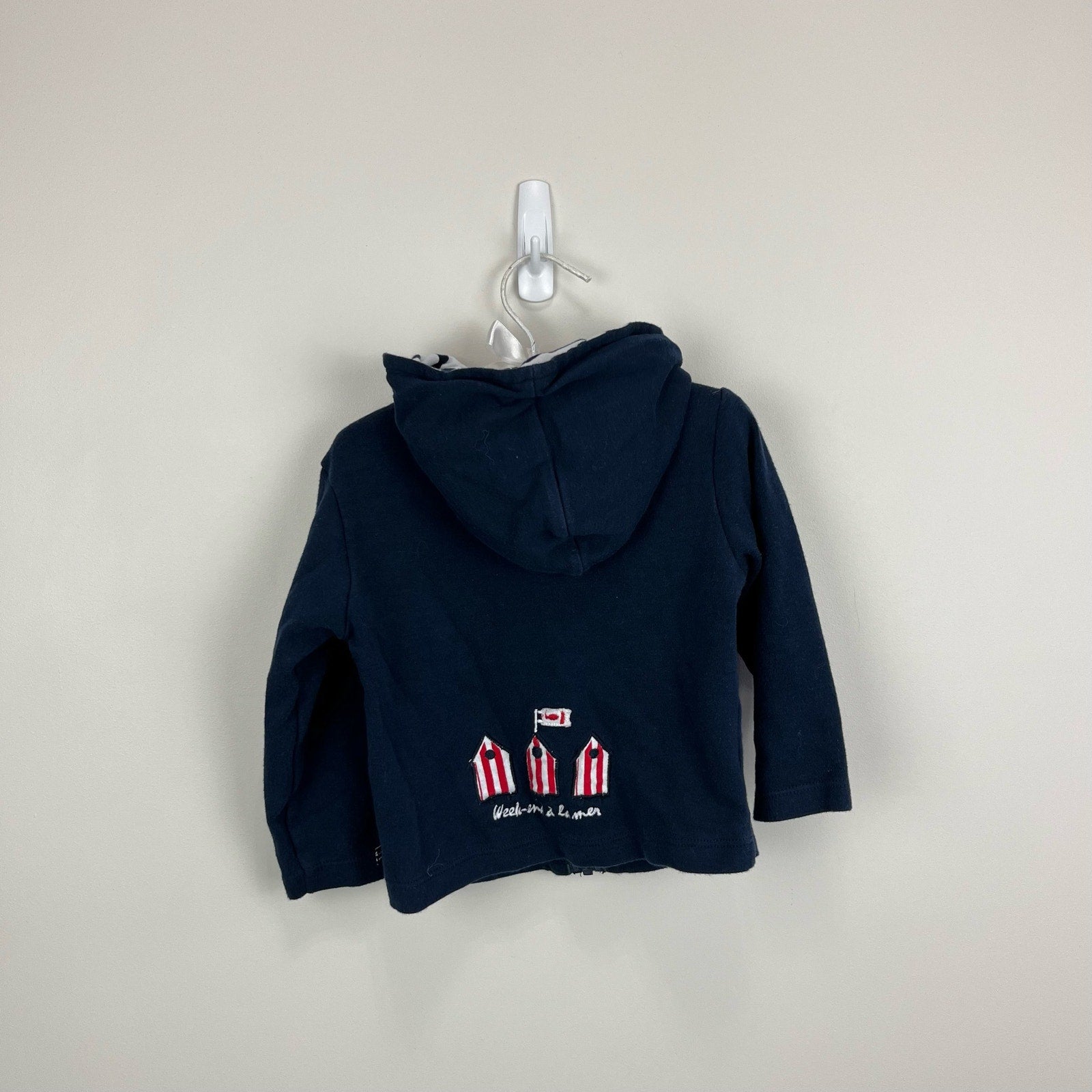 Week-end à la mer Navy Blue Hooded Zip-Up Top 24 Months