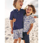 Load image into Gallery viewer, Mini Boden Cotton Linen Shirt Sapphire Blue Seashore Boys 13-14
