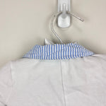 Load image into Gallery viewer, Janie and Jack Pique Polo Romper White Blue 0-3 Months
