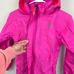 Load image into Gallery viewer, The North Face Girls' Resolve Reflective Hyvent Rain Jacket Azalea Pink M 10-12

