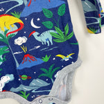 Load image into Gallery viewer, Mini Boden Long Sleeve Bodysuit Starboard Blue Dinos 18-24 Months
