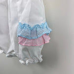 Load image into Gallery viewer, Vintage Pastel Ruffle Bow Sunsuit Romper 6-9 Months

