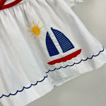 Load image into Gallery viewer, Vintage Sailboat Dress &amp; Bonnet 3-6 Months
