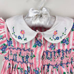 Load image into Gallery viewer, Vintage Allison Ann Smocked Pink Floral Stripe Romper 6-9 Months
