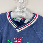 Load image into Gallery viewer, Vintage Weebok Classic Navy Blue Terry Shortall Romper 24 Months
