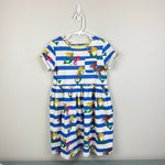 Load image into Gallery viewer, Mini Boden Short Sleeved Fun Jersey Dress Surf Blue Mermaid Stripe 7-8
