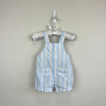 Load image into Gallery viewer, Mayoral Blue Striped Shortall Romper Dungarees 2-4 Months
