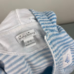 Load image into Gallery viewer, Kissy Kissy Blue Terry Striped Hooded Beach Cover Up Romper 0-3
