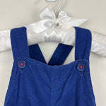 Load image into Gallery viewer, Mini Boden Cord Dungarees Starboard Blue Tractors 6-12 Months
