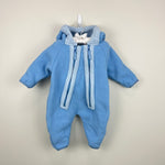 Load image into Gallery viewer, L.L. Light Bean Blue Fleece Bunting Snow Suit 3-6 Months
