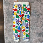 Load image into Gallery viewer, Mini Boden Kids' Pet Print Cotton Joggers Oatmeal Rainbow Pets 7-8 NWT
