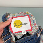 Load image into Gallery viewer, Mini Boden Floral Lined Denim Dungarees 2-3
