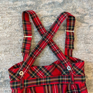 Vintage DiJon Apparel Festive Plaid Suspender Pants Overalls 6