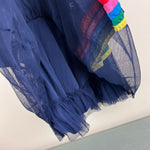 Load image into Gallery viewer, Mini Boden Velvet Bodice Tulle Dress College Navy Rainbow 3-4
