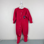 Load image into Gallery viewer, Vintage Paddington Red Fleece Footie Pajamas 2T USA
