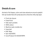 Load image into Gallery viewer, Mini Boden Kids' Animal Print Full Zip Hoodie Multi Rainbow Animals 11-12

