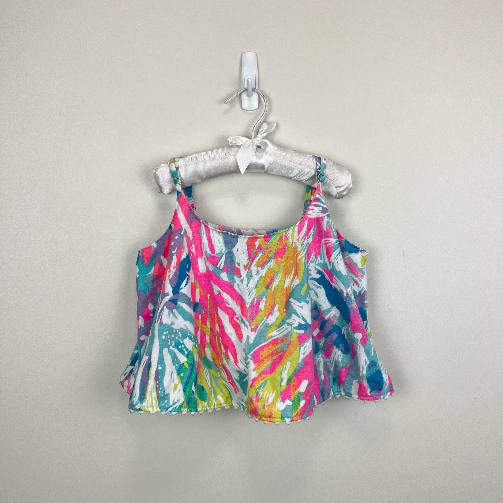 Lilly Pulitzer Girls Mini Franni Crop Top Multi Sparkling Sands L 8-10